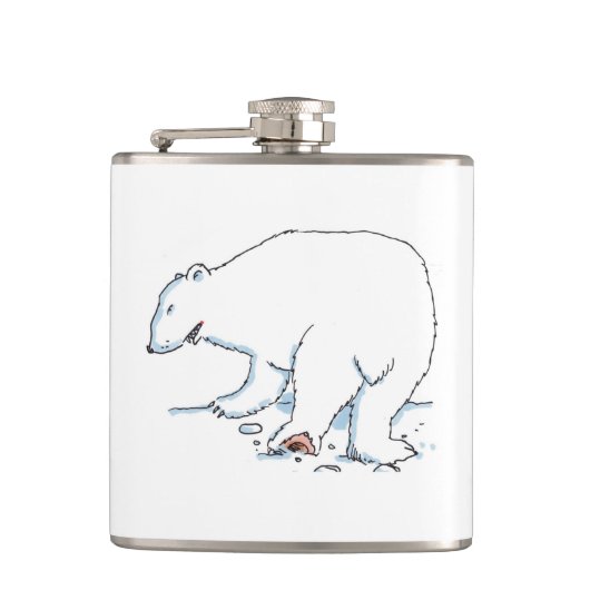 Polar Bear umhüllter Kolben Flachmann (Vorderseite)