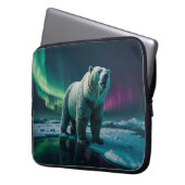 Polar Bear und Aurora Art Laptopschutzhülle (Vorderseite Links)