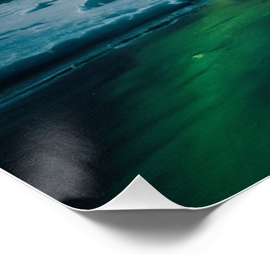 Polar Bear und Aurora Art Poster (Ecke)