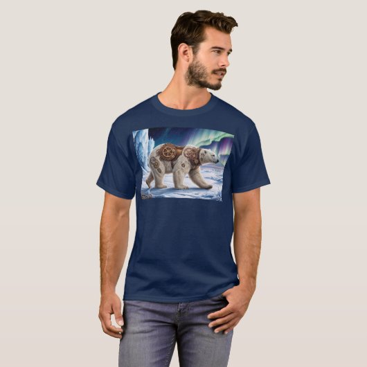 Polar Bear und Aurora Art T-Shirt (Vorne ganz)