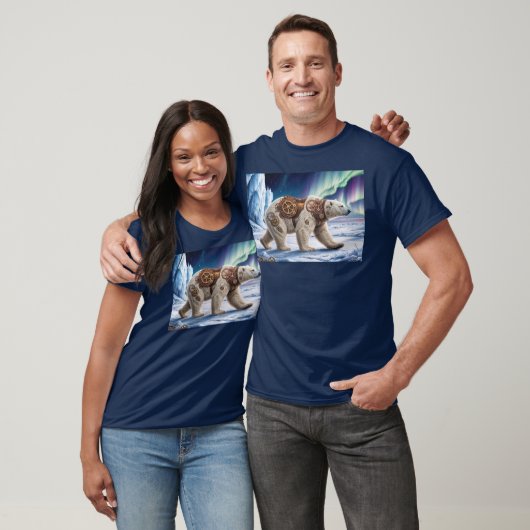 Polar Bear und Aurora Art T-Shirt (Unisex)