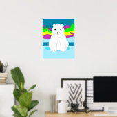Polar Bear und Aurora Borealis Poster (Heimbüro)