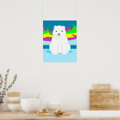 Polar Bear und Aurora Borealis Poster (Küche)