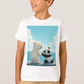 Polar Bear und Baby Panda T - Shirt (Vorderseite)