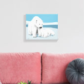 Polar Bear und Cubs Leinwanddruck (Insitu (Wohnzimmer))