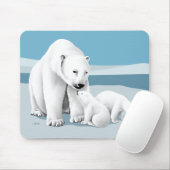 Polar Bear und Cubs Mousepad (Mit Mouse)