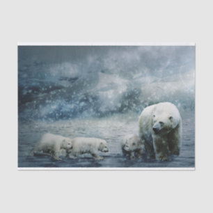 Polar Bear und Cubs Seidenpapier