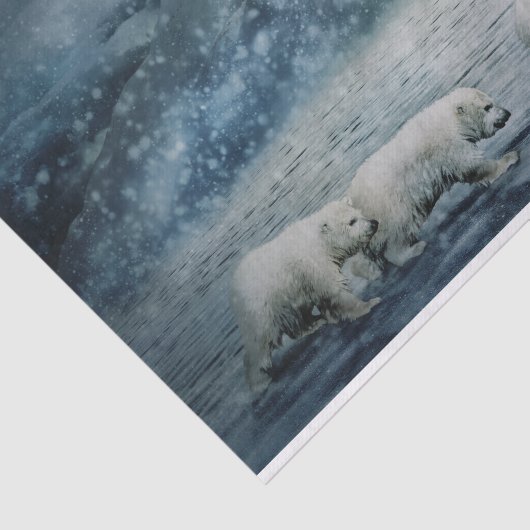 Polar Bear und Cubs Seidenpapier (Ausschnitt)