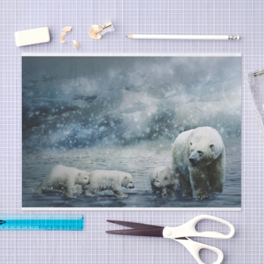 Polar Bear und Cubs Seidenpapier (Handwerk)