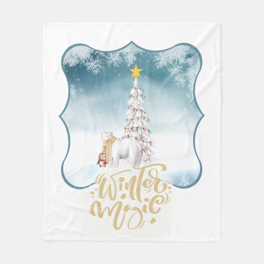 Polar Bear und Pinguin Fleece Blanket (Vorderseite)