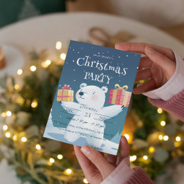 Polar Bear und präsentiert Weihnachts-Party Einladung