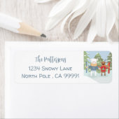 Polar Bear und Rentier-Rücksendeadressen-Aufkleber (Insitu)