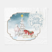 Polar Bear und Sleigh Fleece Blanket (Vorderseite (Horizontal))