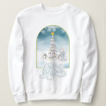 Polar Bear und Snowman Christmas Sweatshirt<br><div class="desc">Mit diesem schönen Sweatshirt kommen Sie in den Urlaubssgeist und wünschen allen,  die Sie darin sehen,  ein frohes Weihnachtsfest! Ein hübscher Eisbär blickt liebenswürdig auf seinen Schneemann,  während er vor seinem beleuchteten Weihnachtsbaum saß.</div>
