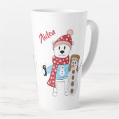 Polar Bear und Snowman Latte Tasse (Rechte Ecke)