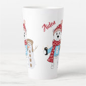 Polar Bear und Snowman Latte Tasse (Vorderseite)