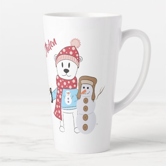 Polar Bear und Snowman Latte Tasse (Rechts)