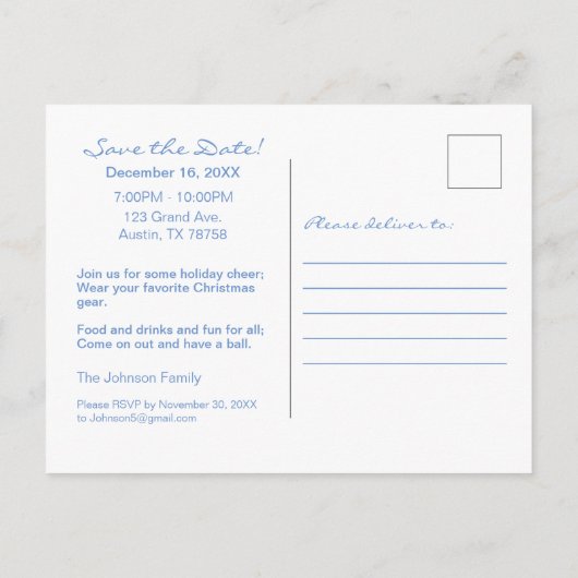 Polar Bear | Urlaubsparty-Ankündigung Postkarte (Rückseite)