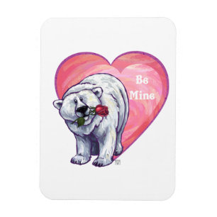 Polar Bear Valentine's Day Magnet