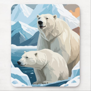 Polar Bear Vector Art Animal Majestic Nature Wild Mousepad