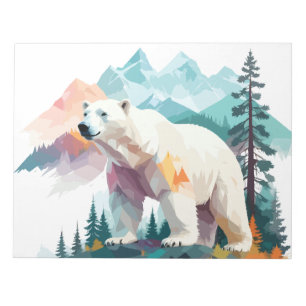 Polar Bear Vector Art Animal Majestic Nature Wild Notizblock