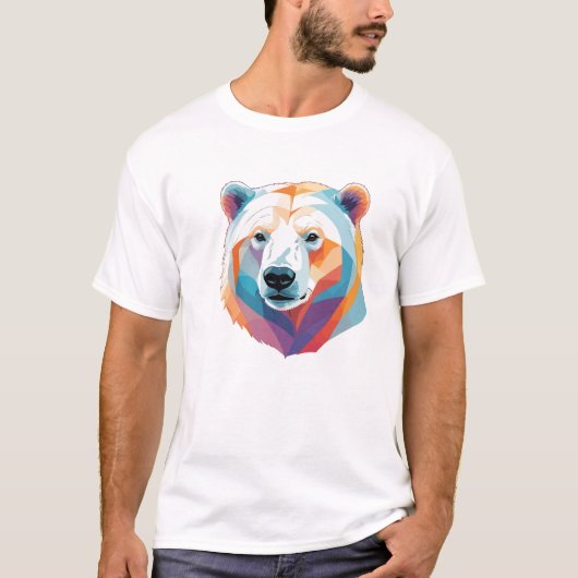 Polar Bear Vector Art mit lebhaften Farben T-Shirt (Vorderseite)