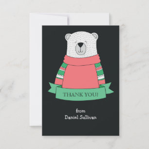 Polar Bear Vielen Dank Notecard Einladung