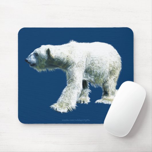 POLAR BEAR Walking Wildlife Mousepad (Mit Mouse)