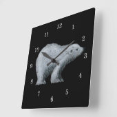 Polar Bear Wall Clock Quadratische Wanduhr (Winkel)
