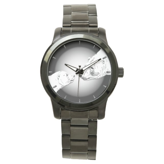 Polar Bear Watch Wildlife Art Bär Armbanduhr (Vorderseite)
