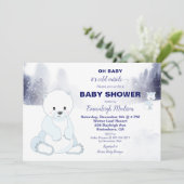 Polar Bear Watercolor Babydusche (Stehend Vorderseite)