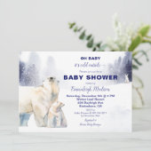 Polar Bear Watercolor Babydusche (Stehend Vorderseite)