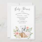 Polar Bear Watercolor Babydusche Einladung (Vorderseite)