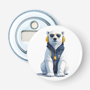 Polar Bear Wear Hoodie Funny Cool Animal Vector Flaschenöffner
