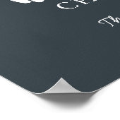 Polar Bear Weihnachtsbaum Snow Globe Navy Blue Poster (Ecke)