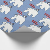 Polar Bear Weihnachtsblauer Wrapping Paper Geschenkpapier (Ecke)