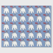 Polar Bear Weihnachtsblauer Wrapping Paper Geschenkpapier (Flach)