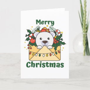 Polar Bear Weihnachtsbrief Wintertiere Polar Feiertagskarte