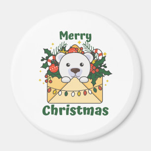 Polar Bear Weihnachtsbrief Wintertiere Polar Magnet