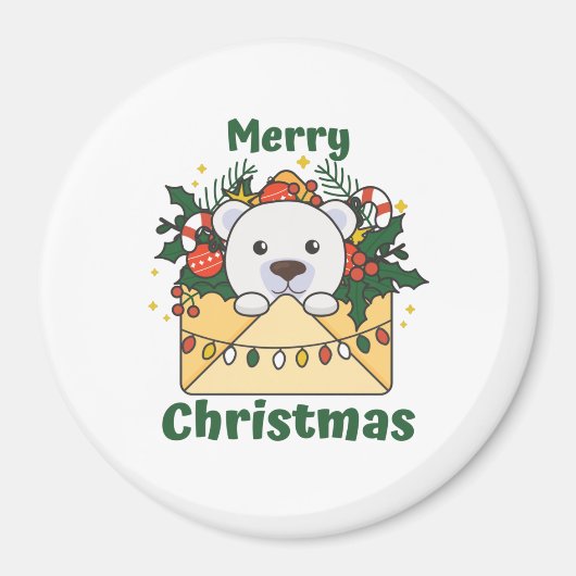 Polar Bear Weihnachtsbrief Wintertiere Polar Magnet (Vorne)