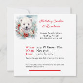 Polar Bear Weihnachtsessen Party Einladung (Rückseite)
