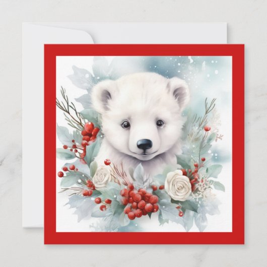 Polar Bear Weihnachtsessen Party Einladung (Vorderseite)