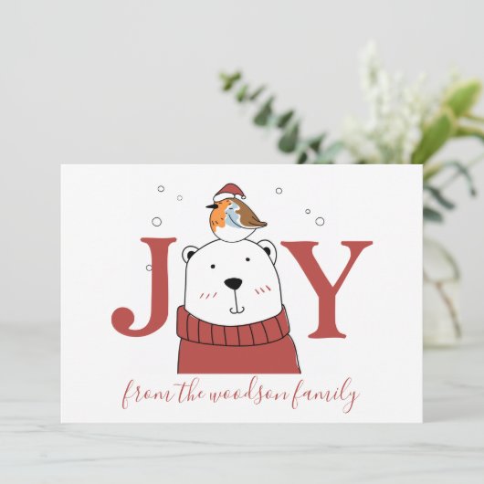 Polar Bear Weihnachtskarte (Stehend Vorderseite)