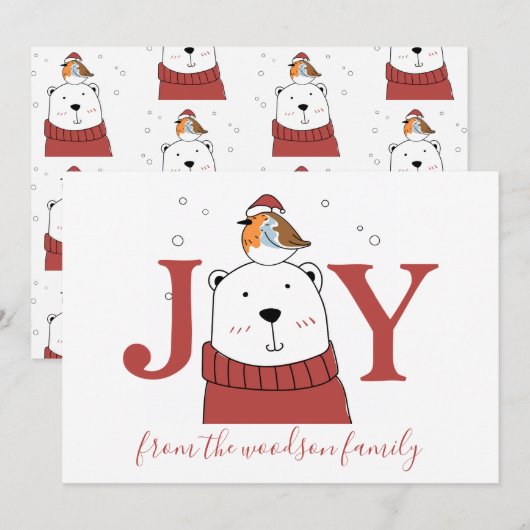 Polar Bear Weihnachtskarte (Vorne/Hinten)