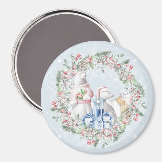 Polar Bear Weihnachtskranz Magnet (Vorderseite/Rückseite)