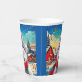 Polar Bear Weihnachtsmannmütze und Schal Frohe Wei Pappbecher (Rechts)