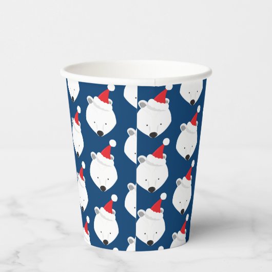 Polar Bear Weihnachtsmannmütze Weihnachten Pappbecher (Rechts)