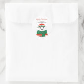 Polar Bear Weihnachtsname Runder Aufkleber (Tasche)