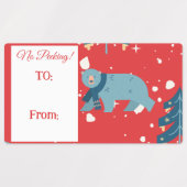 Polar Bear Weihnachtsnamen Etiketten (Design 1)