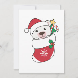 Polar Bear Weihnachtsschnee Wintertiere Polar Feiertagskarte